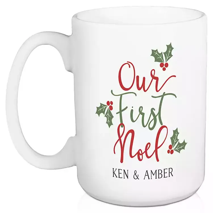 Personalized First Noel Christmas Mugs, Set of 2 Christmas Dining & Entertaining