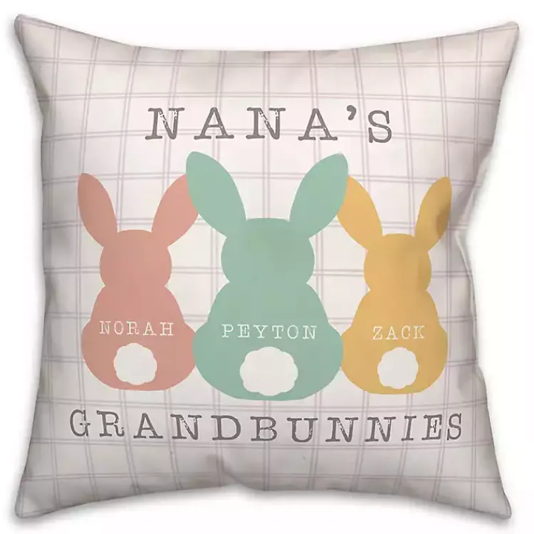 Personalized Grandbunnies Indoor/Outdoor Pillow Easter Decorations