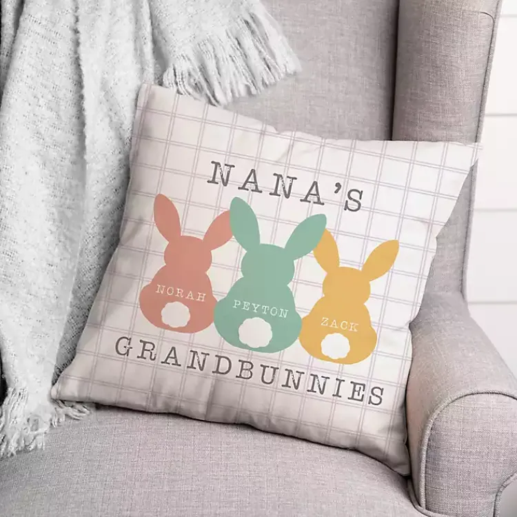 Personalized Grandbunnies Indoor/Outdoor Pillow Easter Decorations