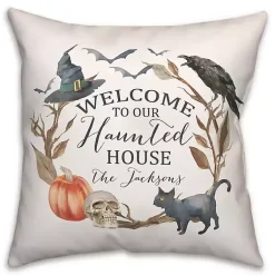 Personalized Haunted House Halloween Pillow Halloween