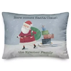 Best Personalized Here Comes Sledding Santa Pillow Christmas Pillows