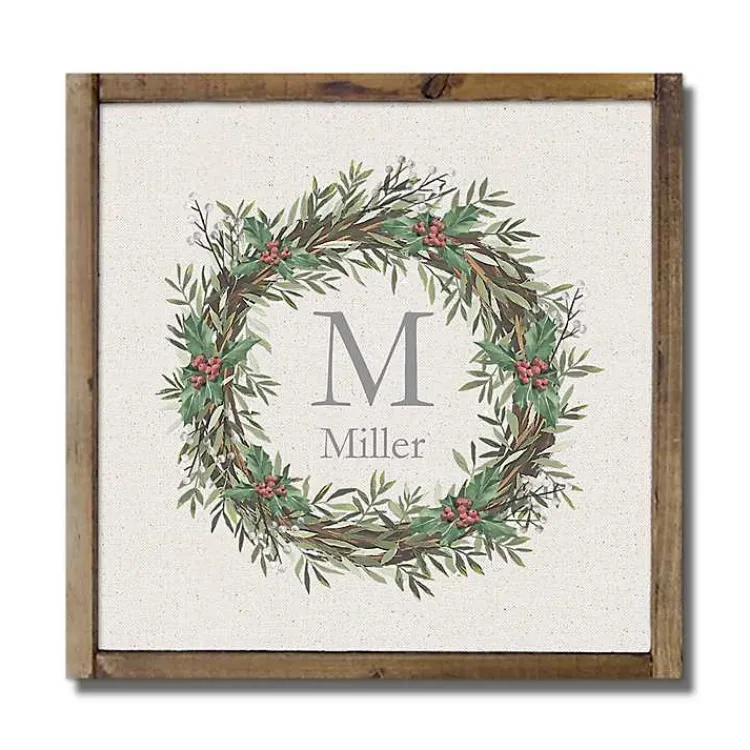 Best Personalized Holly Wreath Framed Wall Plaque Christmas Art & Wall Decor