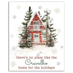 Clearance Personalized Home for the Holidays Cabin Print Christmas Art & Wall Decor