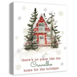 Clearance Personalized Home for the Holidays Cabin Print Christmas Art & Wall Decor