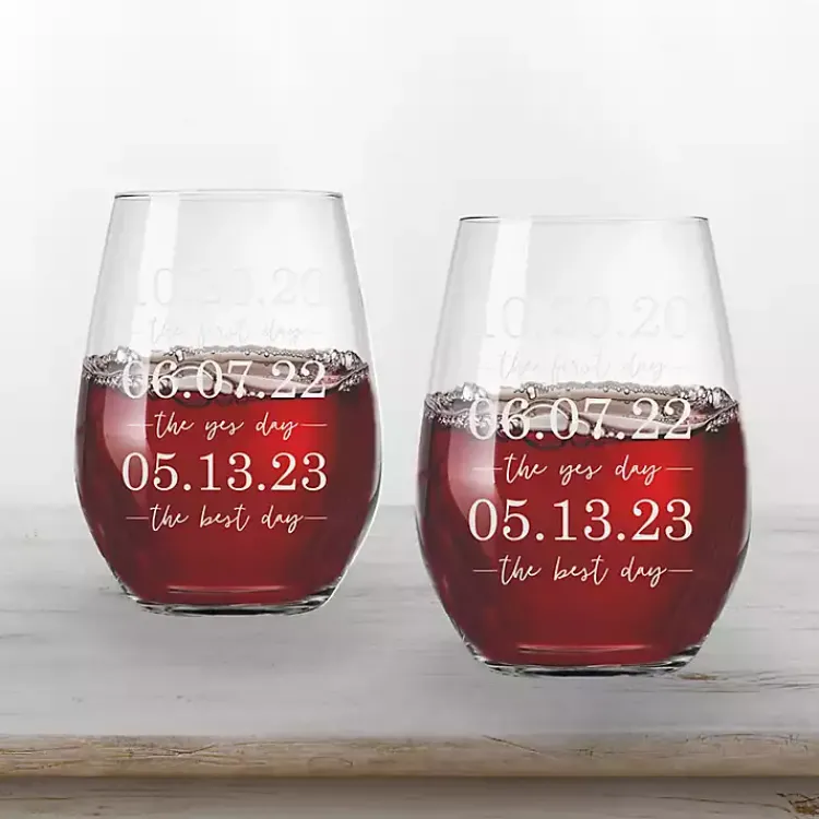 Kirklands Home Glassware & Drinkware|Personalized Important Dates Glasses, Set of 2
