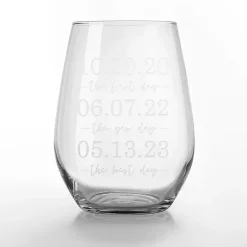Kirklands Home Glassware & Drinkware|Personalized Important Dates Glasses, Set of 2