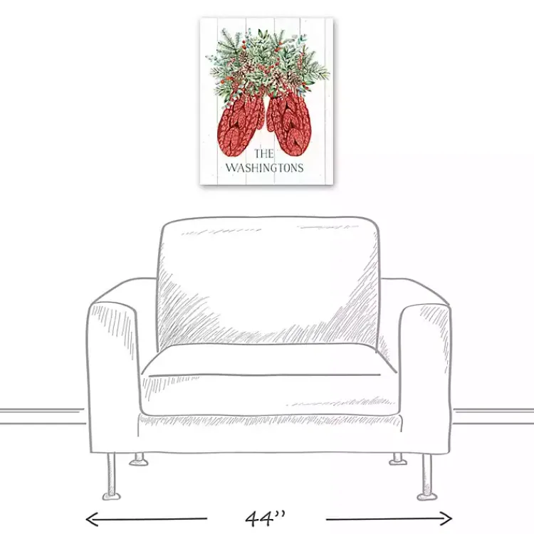 Outlet Personalized Joyful Mittens Canvas Art Print Christmas Art & Wall Decor