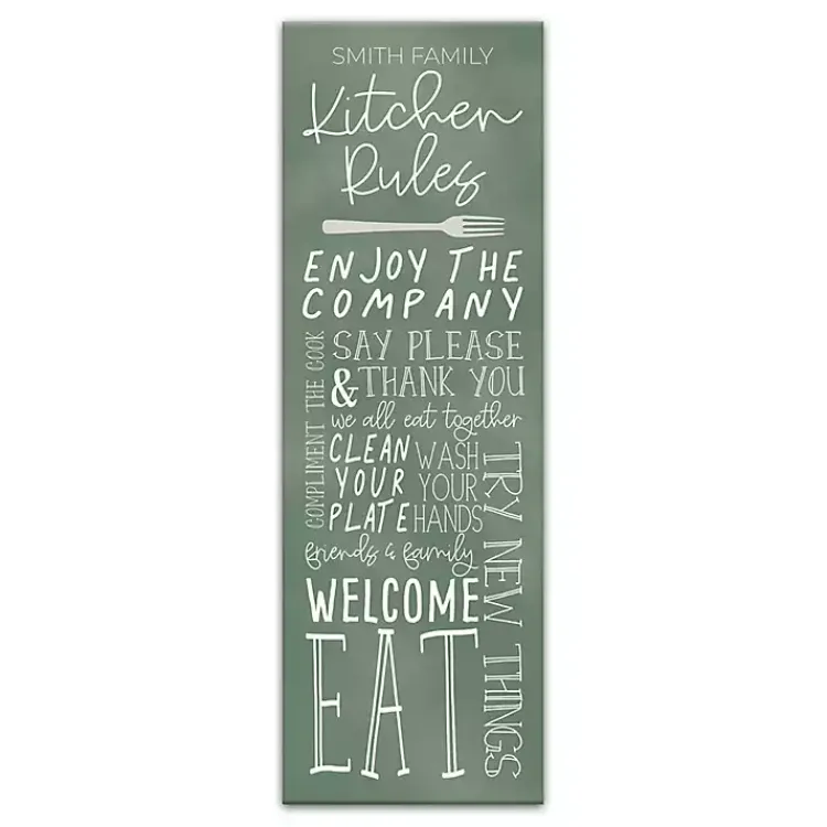 Kirklands Home Wall Quotes & Signs|Personalized Kitchen Rules Canvas Wall Plaque