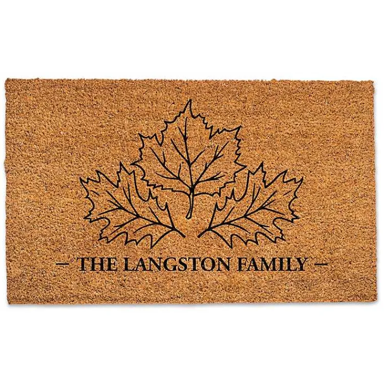 Personalized Leaf Trio Doormat Fall