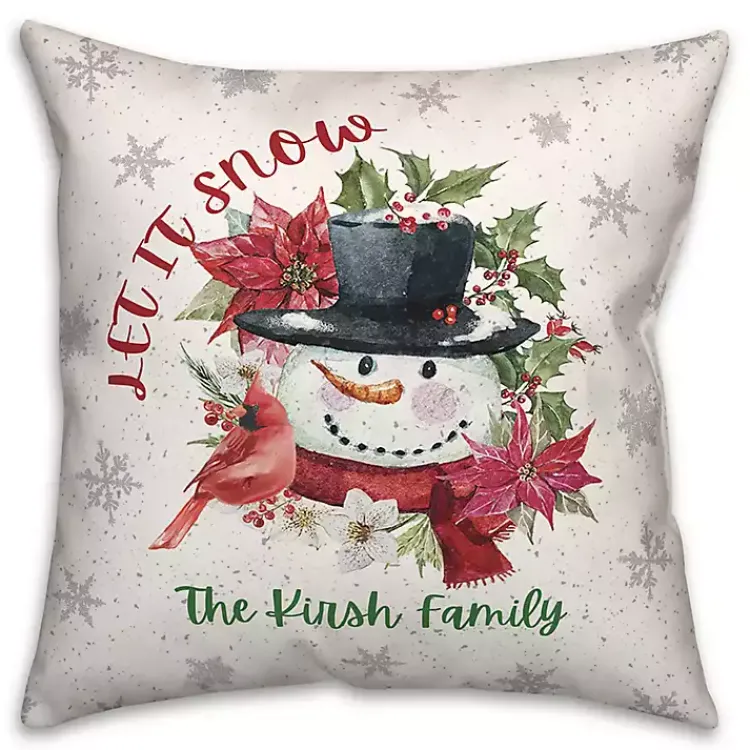 Discount Personalized Let It Snow Snowman Pillow Christmas Pillows