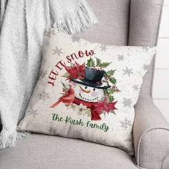 Discount Personalized Let It Snow Snowman Pillow Christmas Pillows