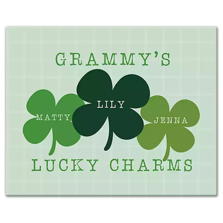 Hot Personalized Lucky Charms Canvas Wall Plaque St Patricks Day Decorations