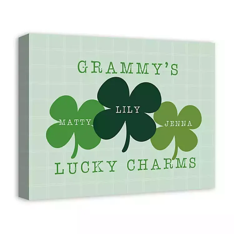 Hot Personalized Lucky Charms Canvas Wall Plaque St Patricks Day Decorations