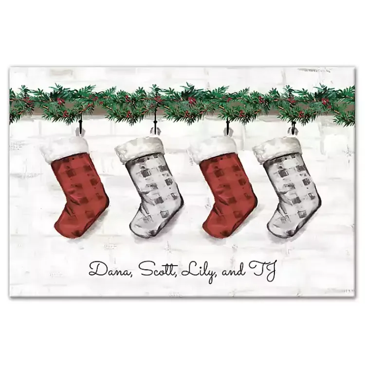 Outlet Personalized Mantel Stockings Canvas Wall Plaque Christmas Art & Wall Decor