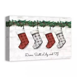 Outlet Personalized Mantel Stockings Canvas Wall Plaque Christmas Art & Wall Decor