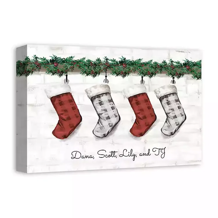Outlet Personalized Mantel Stockings Canvas Wall Plaque Christmas Art & Wall Decor