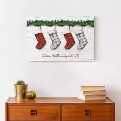 Outlet Personalized Mantel Stockings Canvas Wall Plaque Christmas Art & Wall Decor