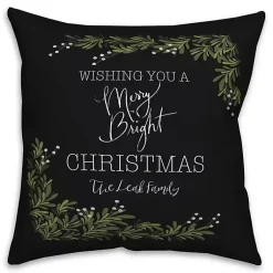 Discount Personalized Merry and Bright Christmas Pillow Christmas Pillows