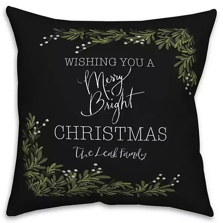 Discount Personalized Merry and Bright Christmas Pillow Christmas Pillows