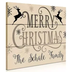 Online Personalized Merry Christmas Pallet Wall Plaque Christmas Art & Wall Decor