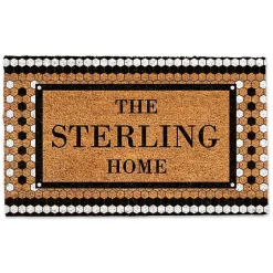 Kirklands Home Doormats|Personalized Monochrome Tile Coir Doormat