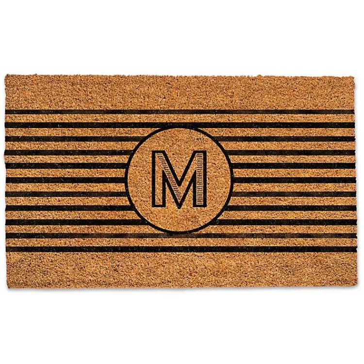 Kirklands Home Doormats|Personalized Monogram Black Stripes Doormat