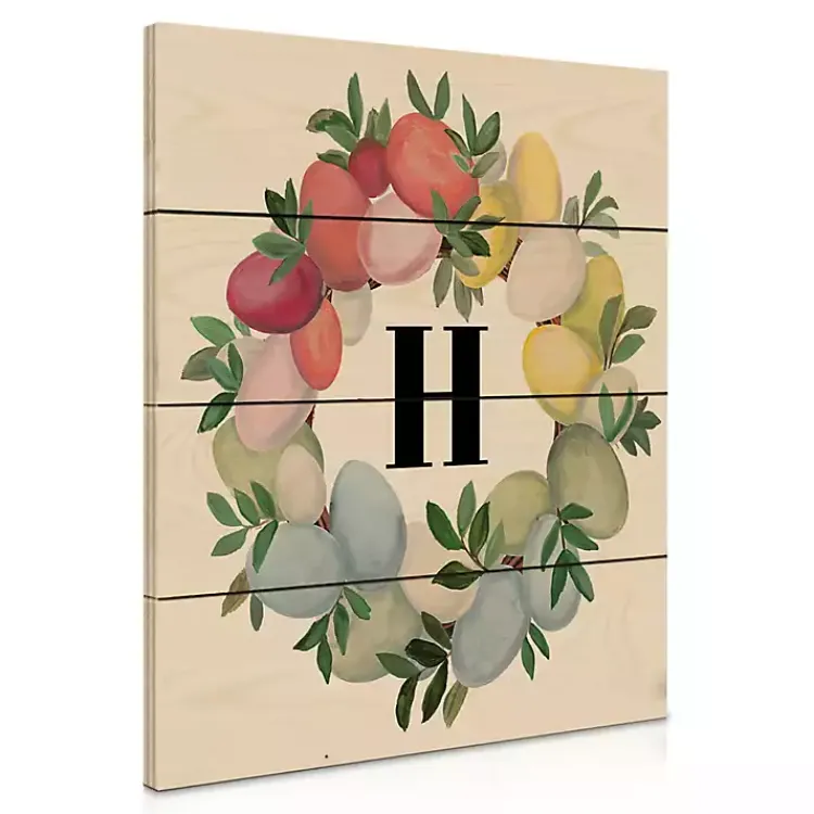 Best Personalized Monogram Egg Wreath Wood Wall Plaque Easter Decorations