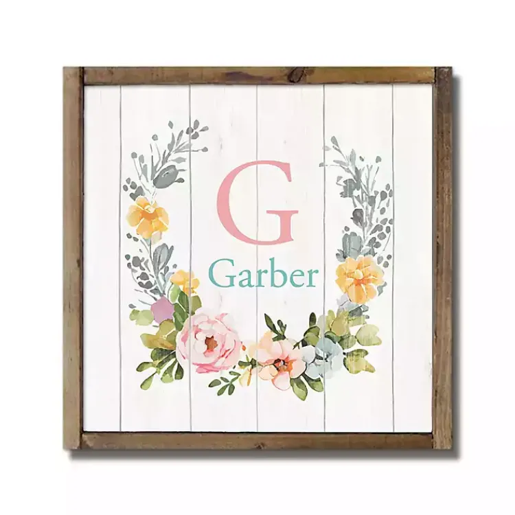Personalized Monogram Floral Wood Wall Plaque Easter Decorations