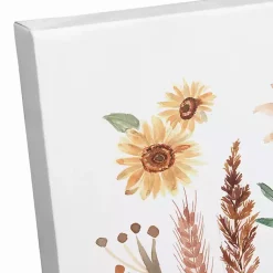 Personalized Monogram Pumpkin Floral Canvas Print Fall