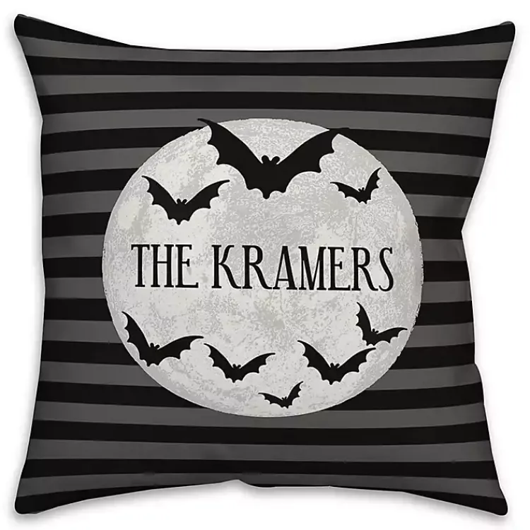 Sale Personalized Moonlit Bats Outdoor Throw Pillow Halloween