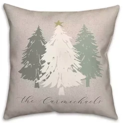 Discount Personalized Neutral Christmas Tree Throw Pillow Christmas Pillows