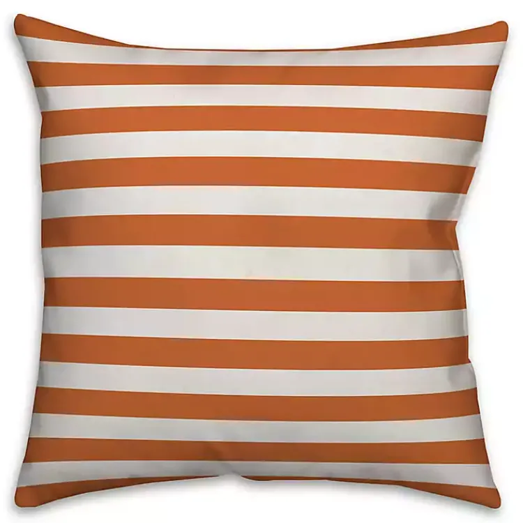 Outlet Personalized Orange Stripe Outdoor Throw Pillow Halloween