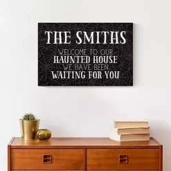 Online Personalized Our Haunted House Canvas Plaque Halloween