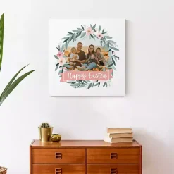 Hot Personalized Photo Easter Wreath Canvas Plaque Easter Decorations