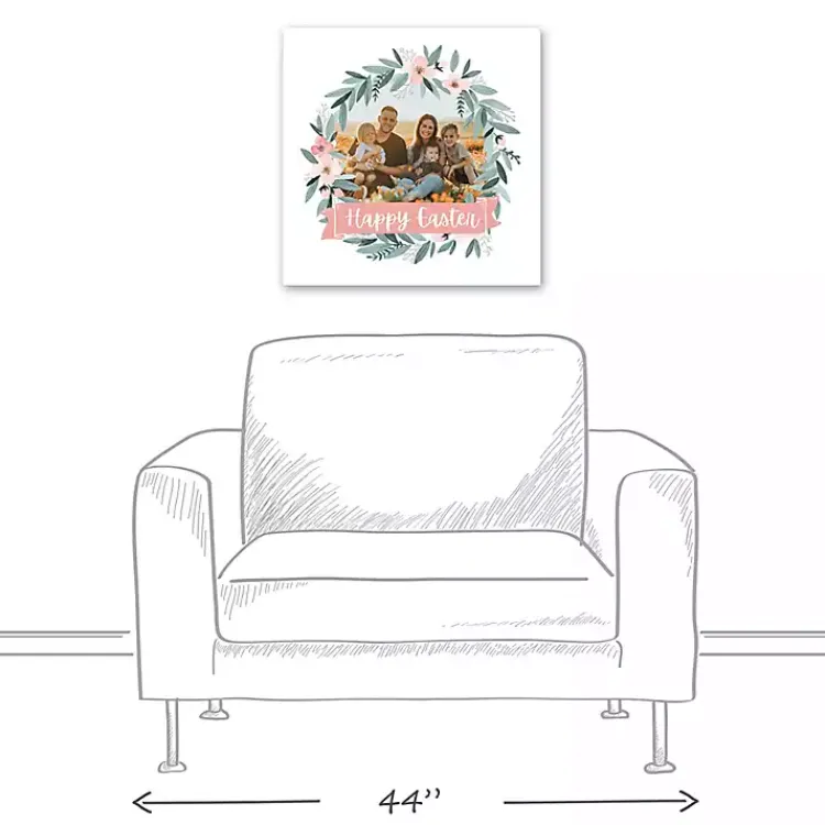 Hot Personalized Photo Easter Wreath Canvas Plaque Easter Decorations