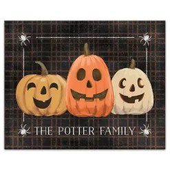 Best Personalized Plaid Jack O Lanterns Canvas Print Halloween