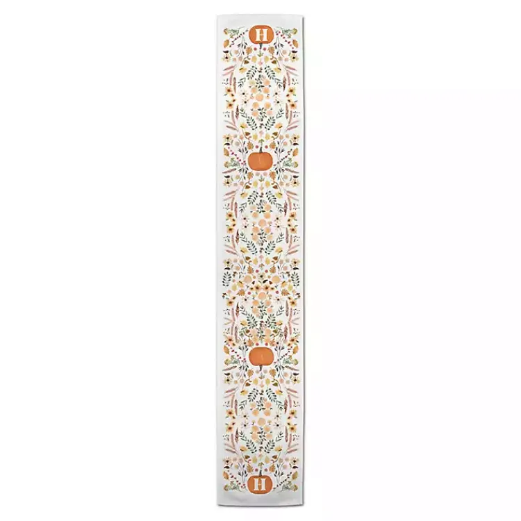 Personalized Pumpkin Floral Table Runner, 90 in. Fall