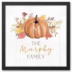 Discount Personalized Pumpkin Monogram Canvas Art Print Fall