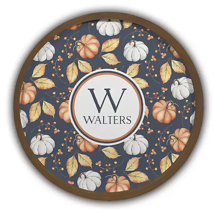 Best Personalized Pumpkin Monogram Brown Framed Print Fall