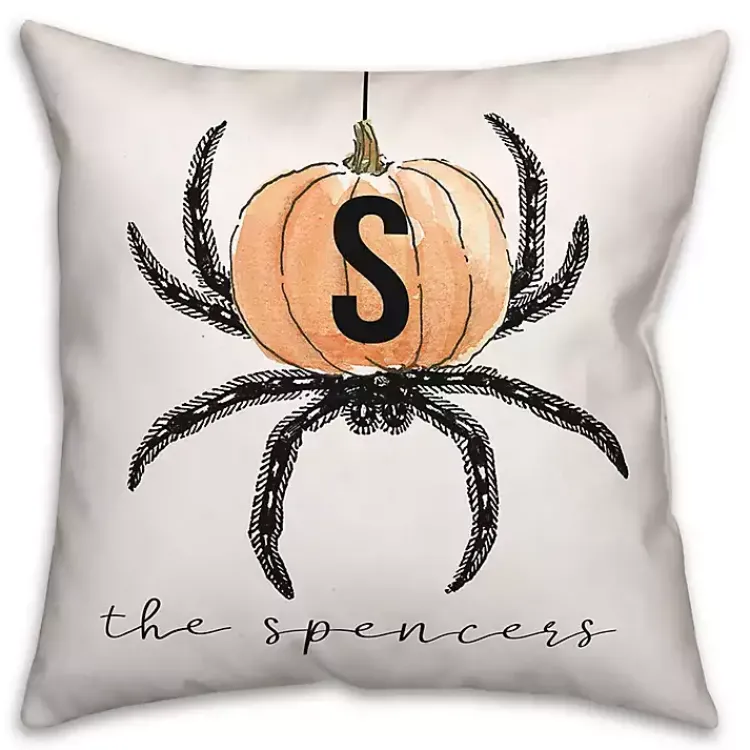 Sale Personalized Pumpkin Spider Halloween Pillow Halloween