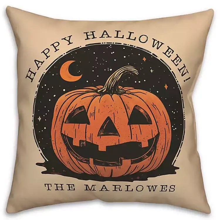 Outlet Personalized Retro Jack O Lantern Halloween Pillow Halloween