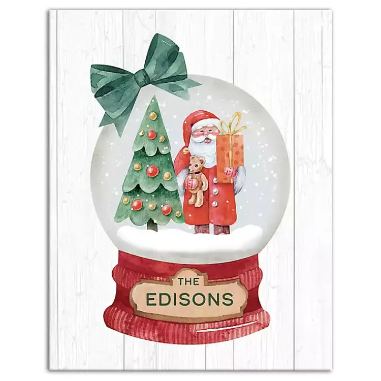 Outlet Personalized Santa Snowglobe Canvas Art Print Christmas Art & Wall Decor