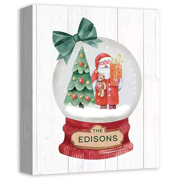 Outlet Personalized Santa Snowglobe Canvas Art Print Christmas Art & Wall Decor