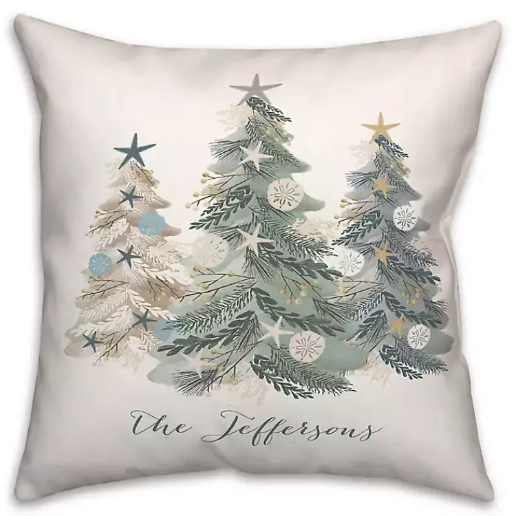 Hot Personalized Seaside Christmas Trees Pillow Christmas Pillows