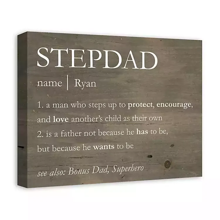 Kirklands Home Wall Quotes & Signs|Personalized Stepdad Definition Canvas Wall Plaque