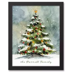 Clearance Personalized Watercolor Christmas Canvas Art Print Christmas Art & Wall Decor