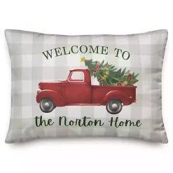 Sale Personalized Welcome Christmas Truck Pillow Christmas Pillows