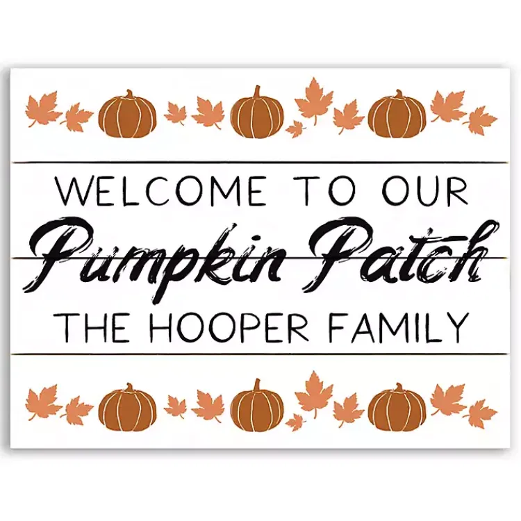 Online Personalized Welcome Pumpkin Patch Wood Art Print Fall