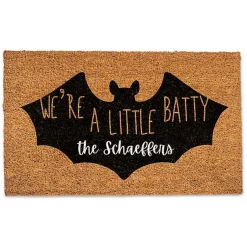 Personalized We're a Little Batty Doormat Halloween
