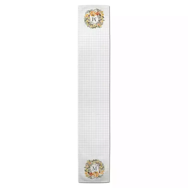 Kirklands Home Table Linens|Personalized Wreath Monogram Table Runner, 90 in.